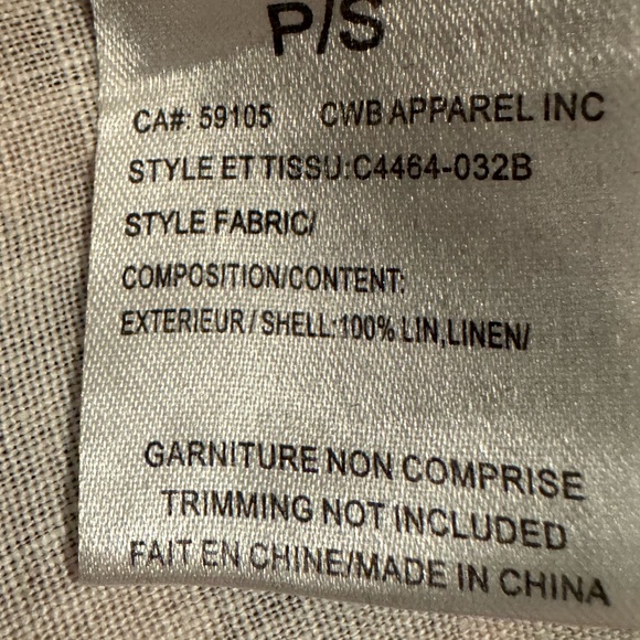 100% Linen| Dusty Rose with daisies| Front tie|CHARLIE B| US S - Picture 8 of 9